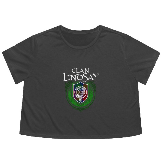 Lindsay Surname Scottish Clan Tartan Crest Badge Flowy Cropped Tees