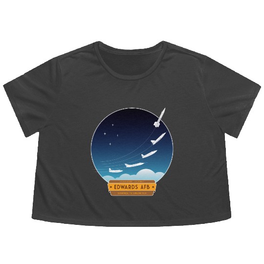 Edwards Air Force Base - yellow and brown logo Flowy Cropped Tees