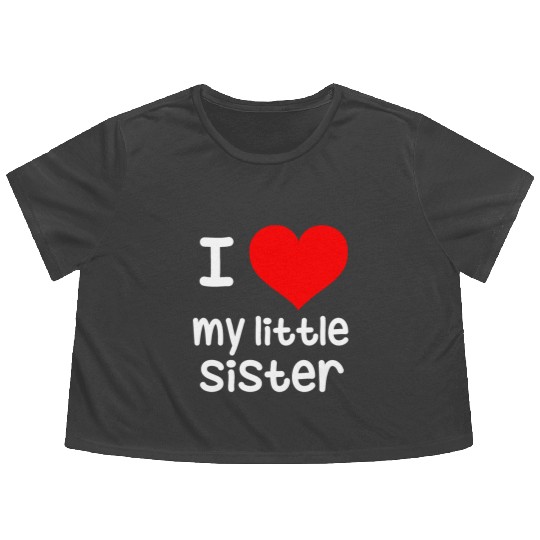 I Love my little Sister Flowy Cropped Tees