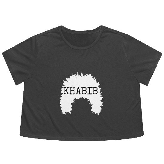 khabib normagomedov sheep hat white text Flowy Cropped Tees