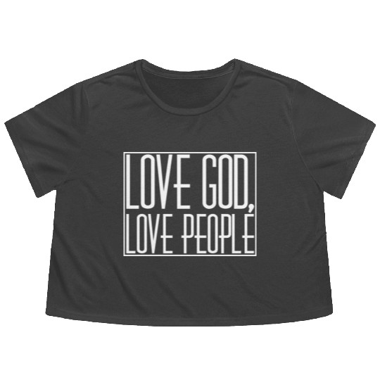 LOVE GOD,LOVE PEOPLE Flowy Cropped Tees