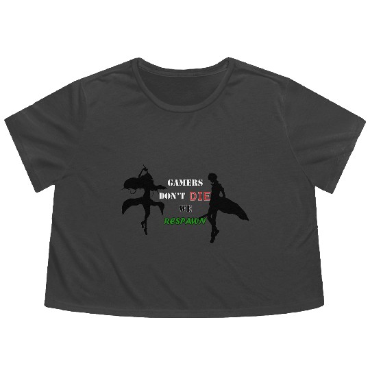 Gamers Dont Die We Respawn (SAO EDITION) Flowy Cropped Tees