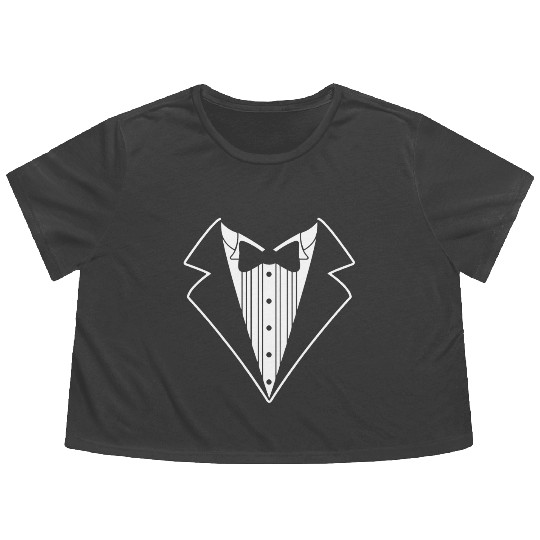 Tuxedo Flowy Cropped Tees-Tux Flowy Cropped Tees-Groomsmen Gifts, Groomsmen
