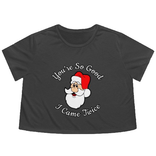 Adult Humor Naughty Dirty Santa Christmas Gift Flowy Cropped Tees