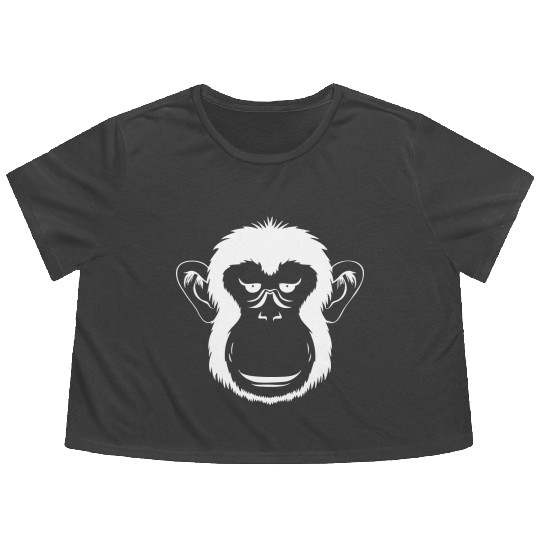 Bored Monkey Face Flowy Cropped Tees