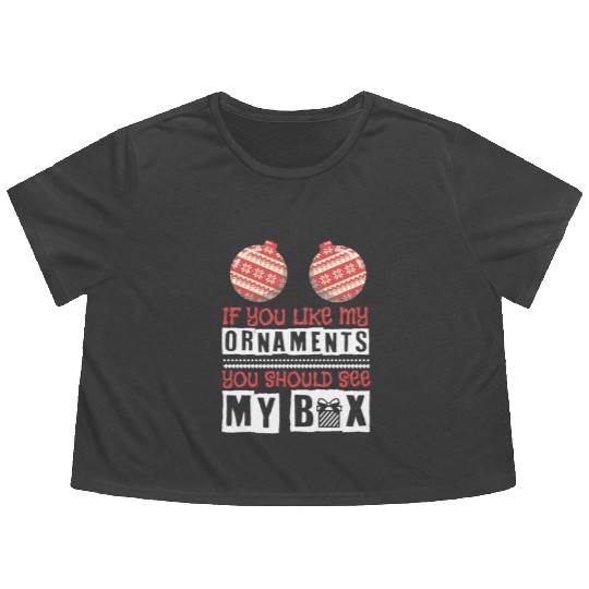 Boobs Sexy Christmas Dirty Naughty Boobs Gift Flowy Cropped Tees