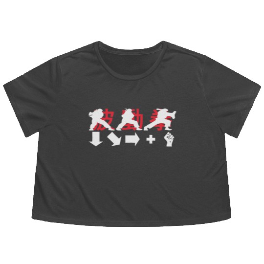 Hadouken Ryu Street Fighter 1 Flowy Cropped Tees