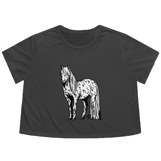 Appaloosa Horse Riding Present gift Pony Girl Flowy Cropped Tees
