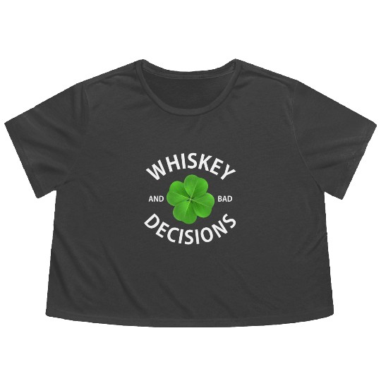 Green Irish Shamrock Flowy Cropped Tees St Patricks Day