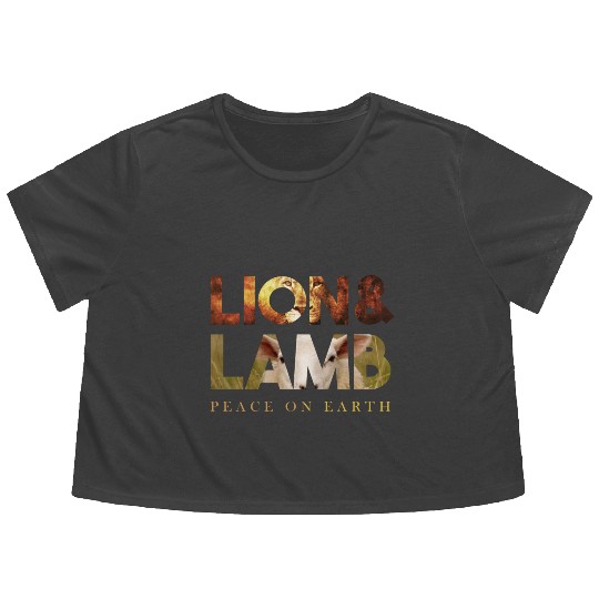 The lion and the lamb Flowy Cropped Tees