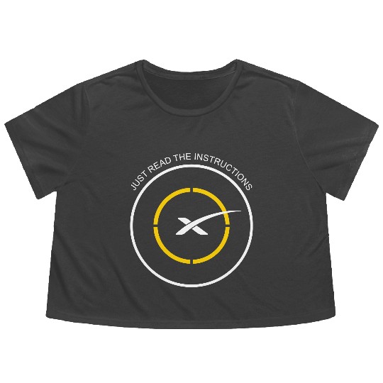 Read The Instructions SpaceX Droneship Elon Musk Flowy Cropped Tees