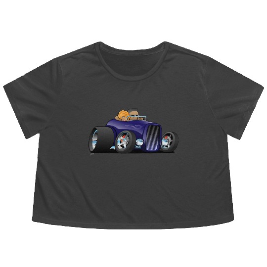 Highboy hot rod deep purple roadster Flowy Cropped Tees