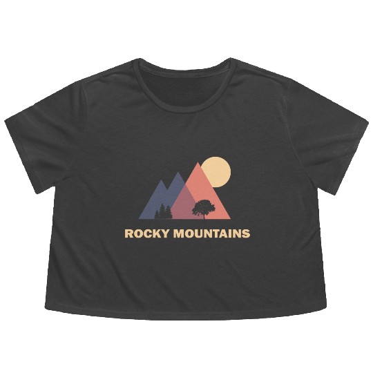 rocky mountains Flowy Cropped Tees