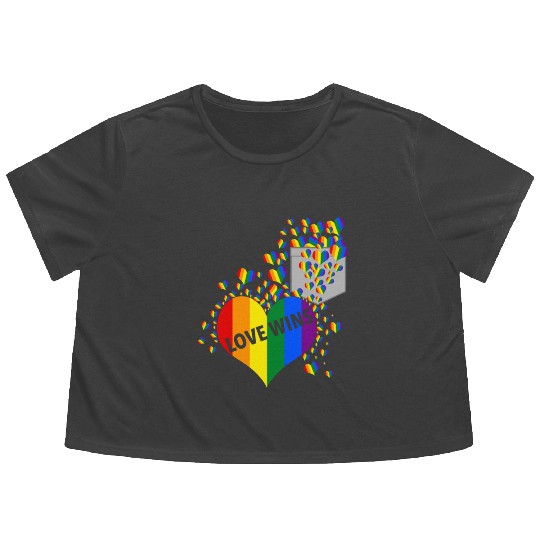 Love Wins Pride LGBTQ Community Pride Month Flowy Cropped Tees