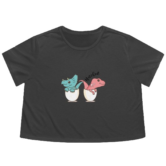 Baby Dinos Hatch Newborn Flowy Cropped Tees
