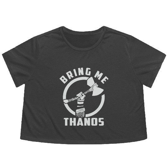 bring me Thanos stormbreaker black and white Flowy Cropped Tees