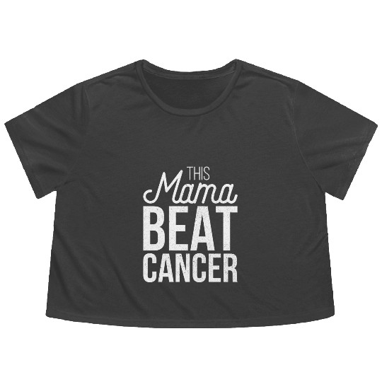 Mama Beat Cancer Flowy Cropped Tees