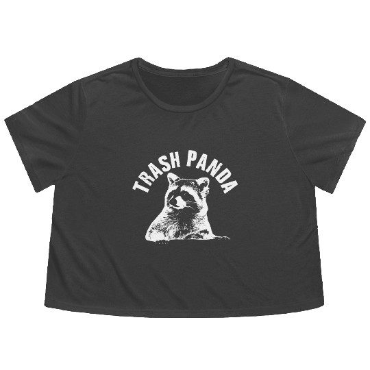 Raccoon Trash Panda Flowy Cropped Tees