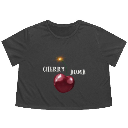 Cherry bomb big Flowy Cropped Tees