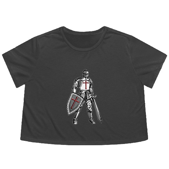 Knights Templar Crusader Cross Armor Flowy Cropped Tees