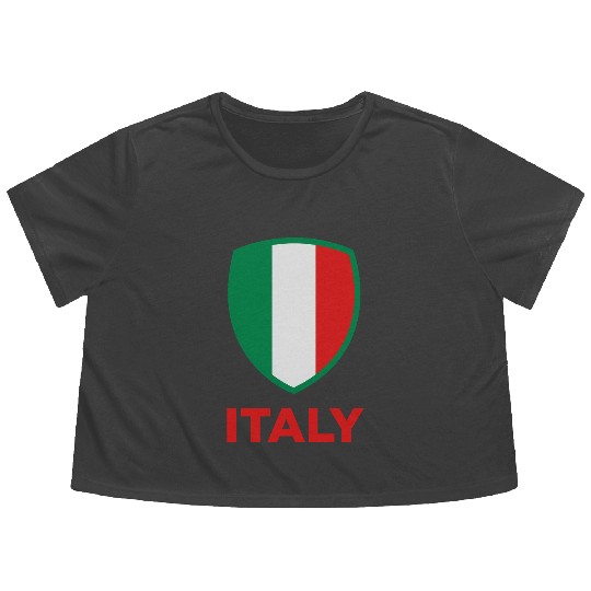 National Flag of Italy Flowy Cropped Tees