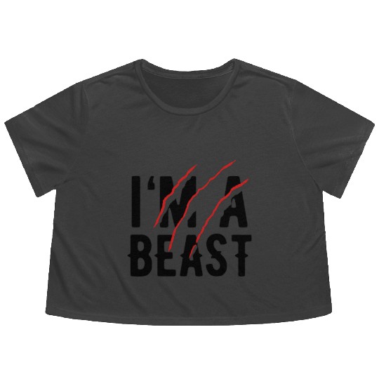 I’m a beast Flowy Cropped Tees