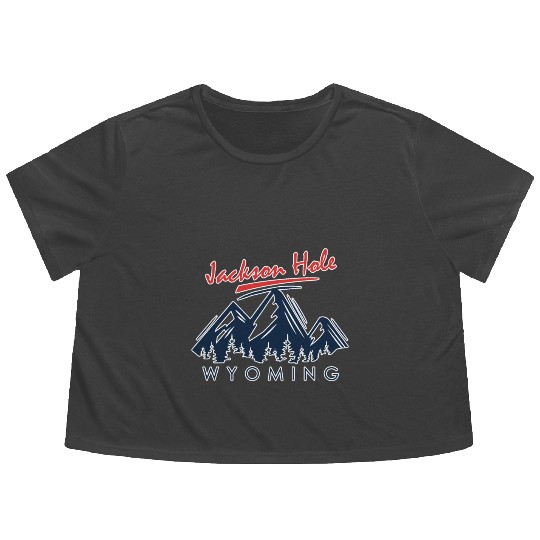 Jackson Hole Wyoming Flowy Cropped Tees Vintage City Retro Tshi