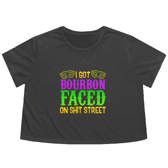New Orleans Drinking Flowy Cropped Tees, Funny Shit Faced On Bo
