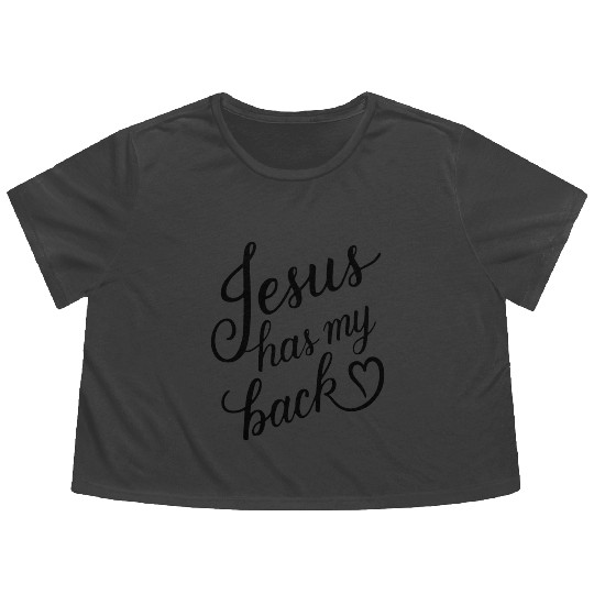 Jesus has my back 01 Flowy Cropped Tees
