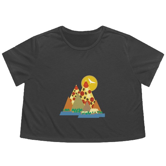 The Pizza Mountains Flowy Cropped Tees