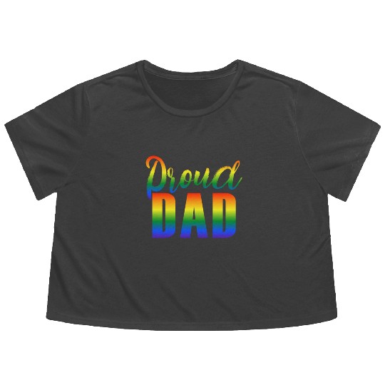 Proud Dad LGBT Gay Pride Flowy Cropped Tees