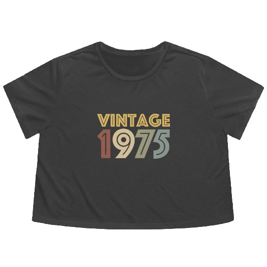 1975 Birthday Gift Vintage 1975 Anniversary Flowy Cropped Tees
