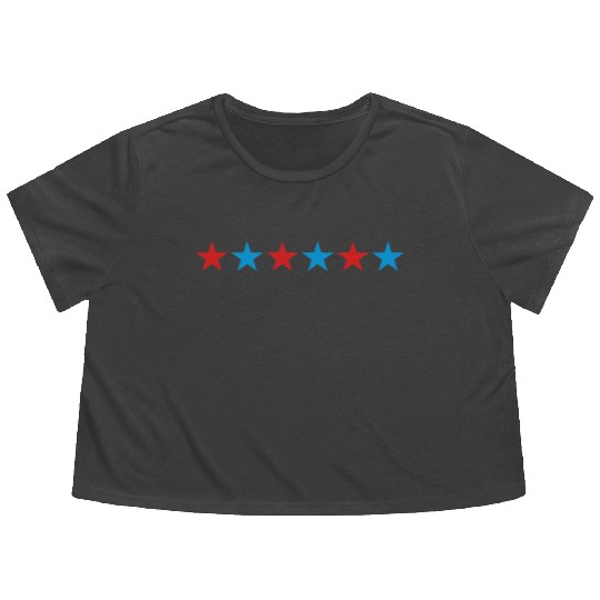 STAR STARS MILITARY BARS Vector B Flowy Cropped Tees