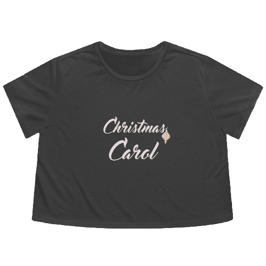 Christmas Carol with xmas decoration for Carols Flowy Cropped Tees