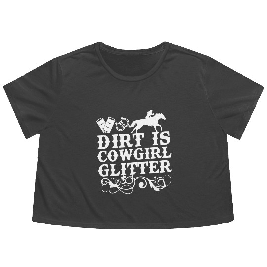 Barrel Race Horse Racer Gift I Barrel Racing Show Flowy Cropped Tees