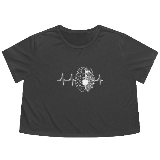 Machine Learning AI Data Science Heartbeat Data Flowy Cropped Tees