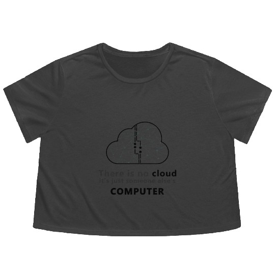 Cloud Computer Funny Flowy Cropped Tees