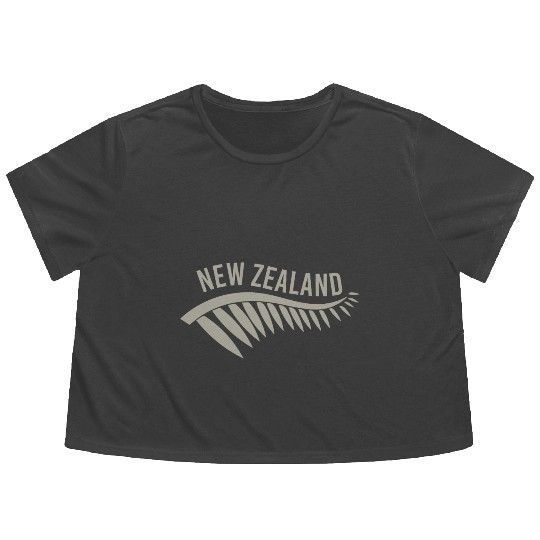 Maori New Zealand Silver Fern T Tattoo Gift Flowy Cropped Tees