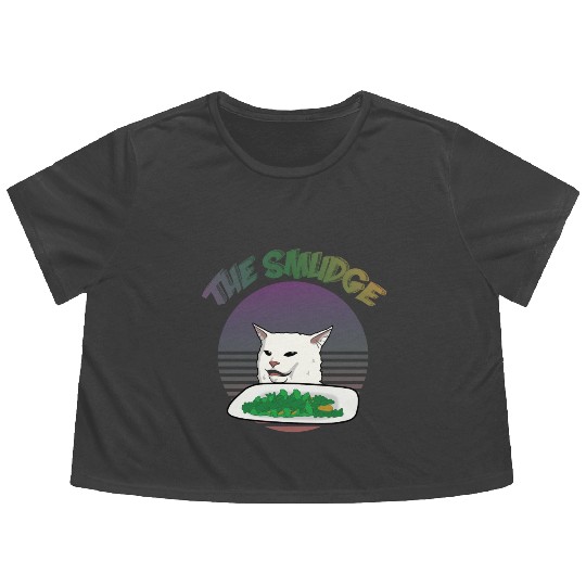 Smudge The Cat Meme Flowy Cropped Tees