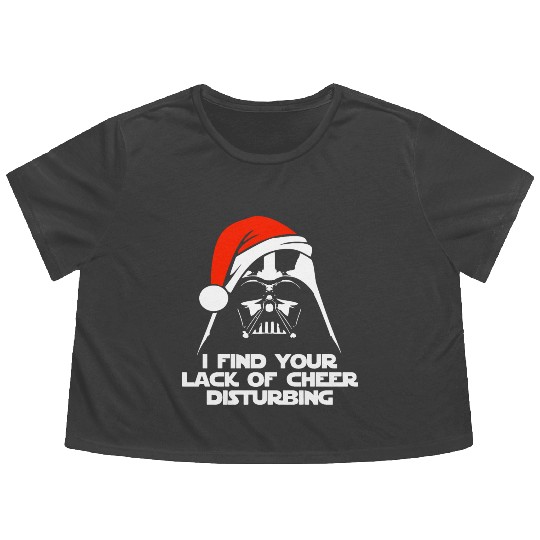 Darth Vader Santa Claus Christmas Sweater Design Flowy Cropped Tees