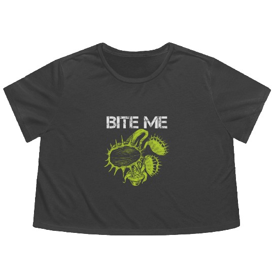 Carnivorous Plant Venus Fly Trap Lover Bite Me Flowy Cropped Tees