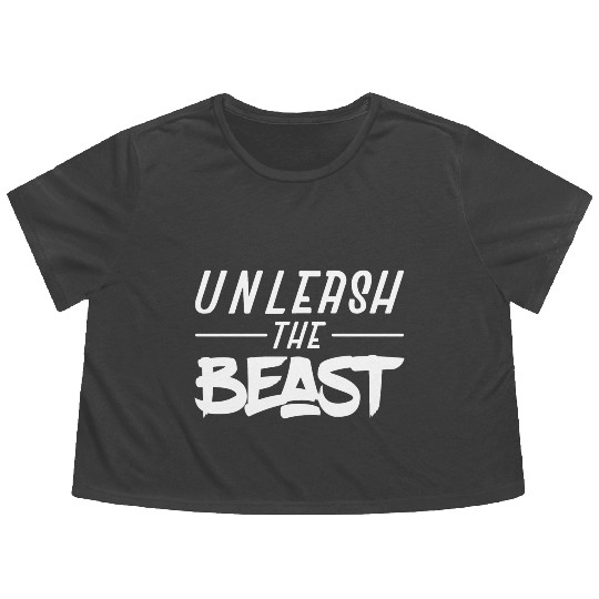 Unleash the Beast Fitness Workout Training White Flowy Cropped Tees