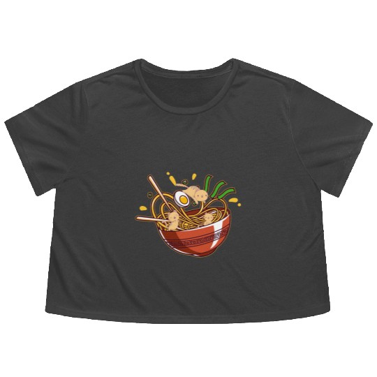 Ramen Bowl Flowy Cropped Tees