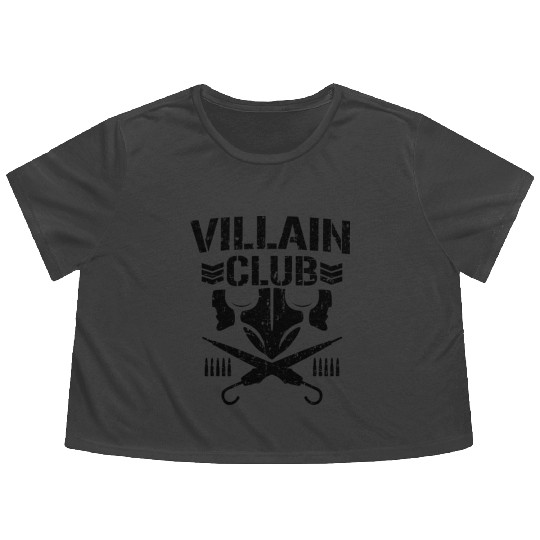 villain bullet club Flowy Cropped Tees