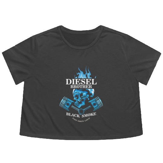 Diesel Brother Black Smoke, Fast Dirty Loud Flowy Cropped Tees