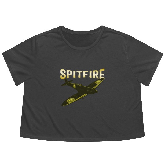 Spitfire UK Mk.1 RAF British WWII Fighter Royal Flowy Cropped Tees