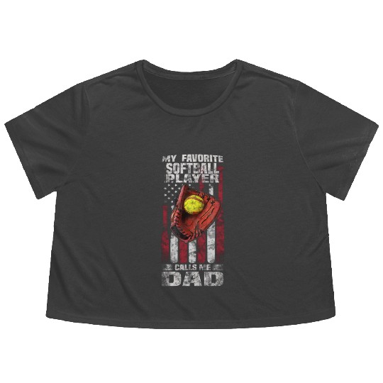 softball dad Flowy Cropped Tees for men - softball dad gifts