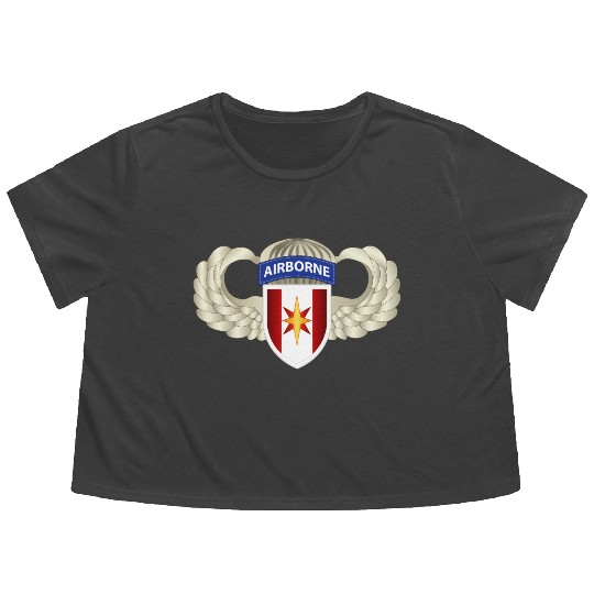 Army 44th Medical Brigade Wings Flowy Cropped Tees