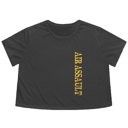 Distressed US Army Air Assault Flowy Cropped Tees