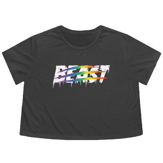 Matching Lesbian Couple Beauty & Beast Part1 Flowy Cropped Tees